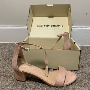 Pink Suede short block heels. Never worn.